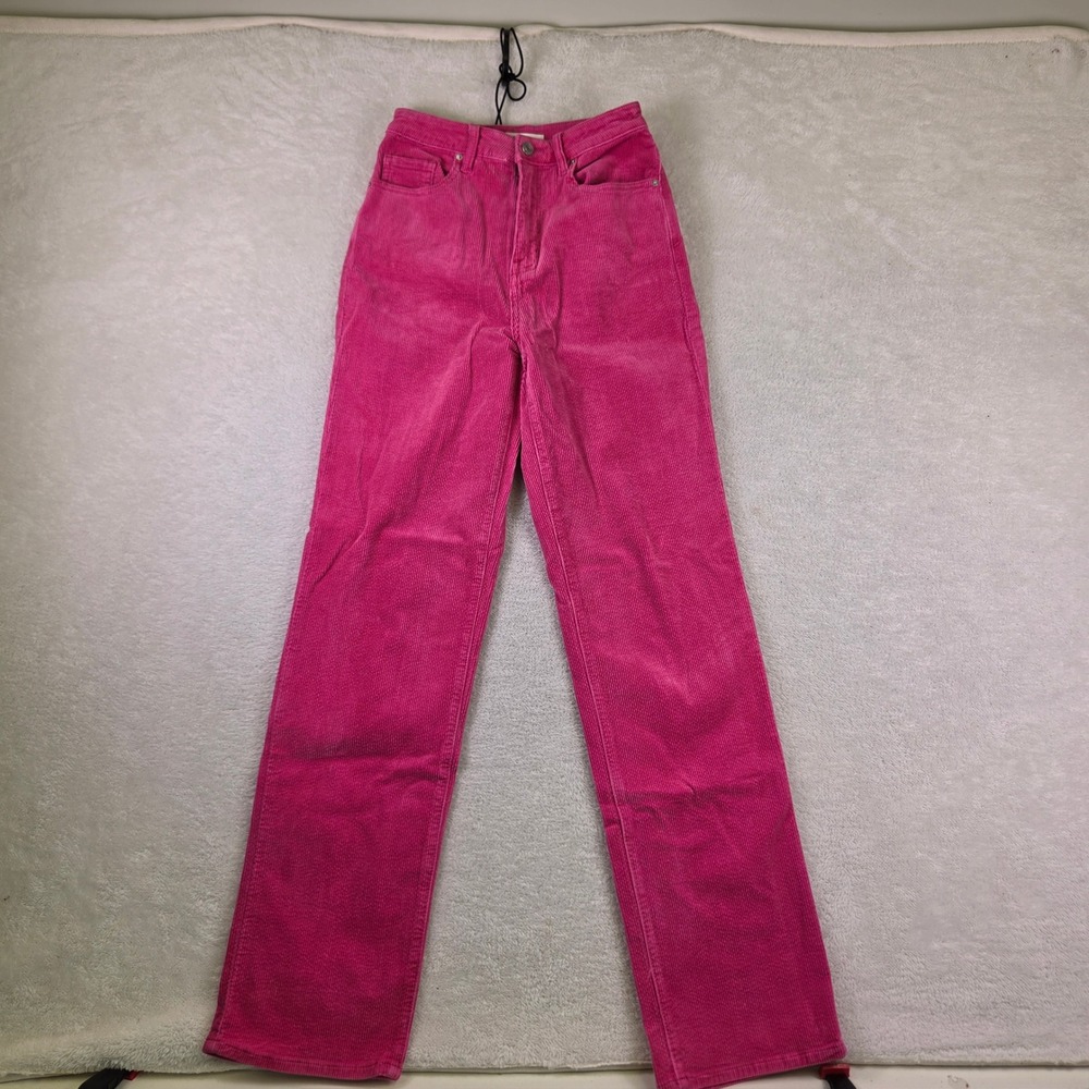 PacSun 90s Boyfriend Corduroy Pants Magenta Pink High Waisted Size 26